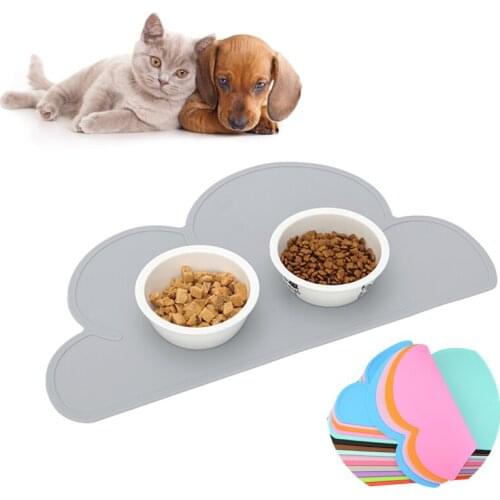 Silicone Cute Cloud Pet Feeding Mat Dog Cat Food Pad Mat Pet Feeder Water Dish Bowl Placemat Feeding Clean Cat Dog Supplies