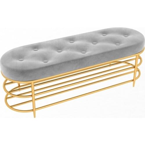 Light luxury shoe stool sofa with cabinet home door soft cushion seatable rack wear