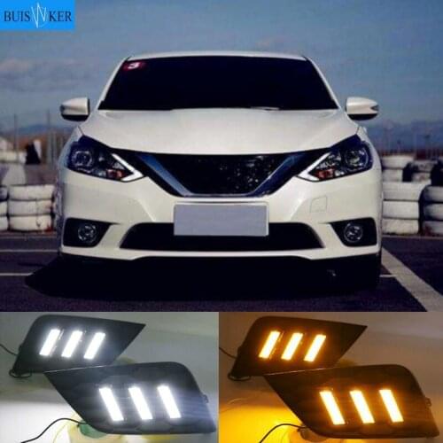2Pcs LED Daytime Running Light For Nissan Sentra sylphy 2016-2018 Waterproof 12V DRL Fog Lamp Decoration Car accessories