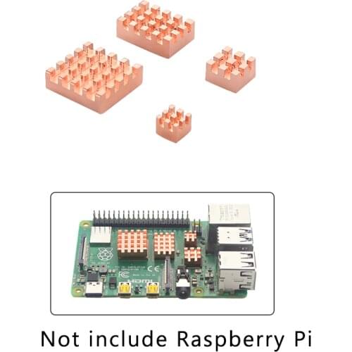 Raspberry Pi 4 Model B Heat Sink Metal Copper Heatsink Passive Cooling Pad Heat Dissipation Radiator for Raspberry Pi 4