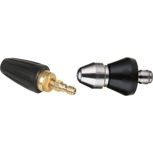 Pressure Washer Turbo Nozzle for Discharge Water 3000 Psi with Pressure Washer Sewer Jet Nozzle, 1/4 Inch 5000 Psi