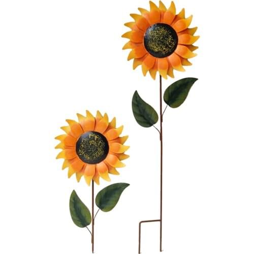 Sunflower Windmill, Rotating Sunflower Lawn Windmill Garden Metal Sunflower Windmill Flower Sculpture Windmill Yard Decoration
