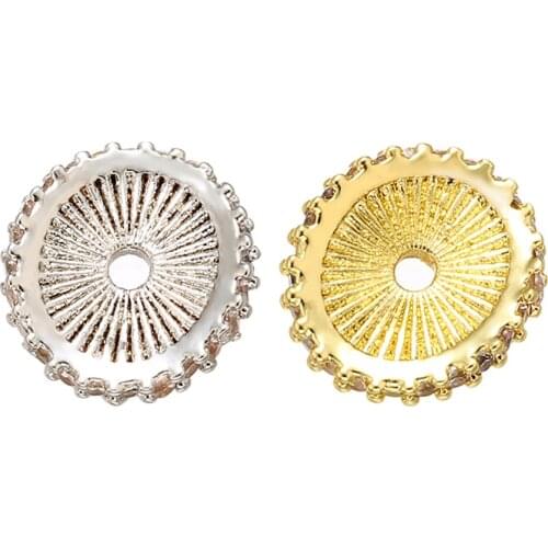 ZHUKOU 9.5x10mm gold/silver color irregular bead for women DIY necklace bracelet jewelry accessories Making findings model:VZ231