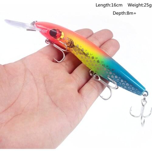 1PCS Fishing Lure Minnow Wobblers Super Long Throwing Floating Hard Bait 160mm/25g Flatfish Pesca Perch Saltwater Fish Tackle