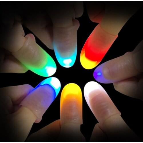 1Pcs LED Magic Red Light Up Fingers Toy Thumb Props Fingers Trick for Halloween Party Toys for Children