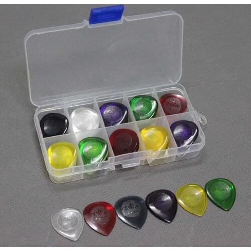 30pcs Large Size Acoustic Electric Clear Stubby Bass Guitar Picks Pick 1.0 2.0 3.0mm , Storage Box Pick Case