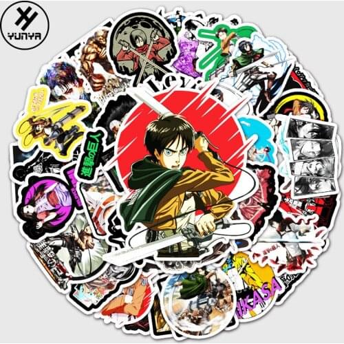 51 Style Attack on Titan Waterproof Removable Anime Characters Character Stickers Notebook Graffiti Stickers Suitcase Stickers