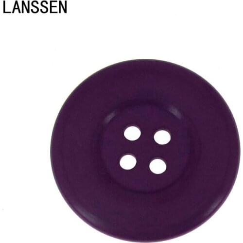 8pcs 1-3/8" 4-Holes Purple resin buttons sewing round large button for DIY craft clothes coat accessory 34.0mm