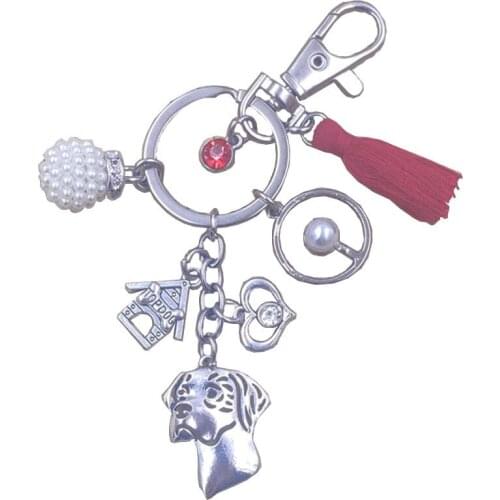 English Pointer Dog Animal Cheap Charm Special Purse Keychain Key Ring Pet Tassels Antique Kawaii Women Men Jewelry Gift K171