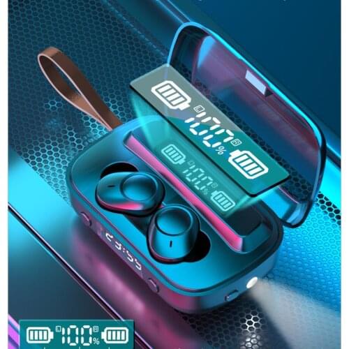 TWS Bluetooth-compatible Earphones Earbuds with 2200mAh Power Bank Charging Box Wireless Headphone 9D Sports Headset with Mic