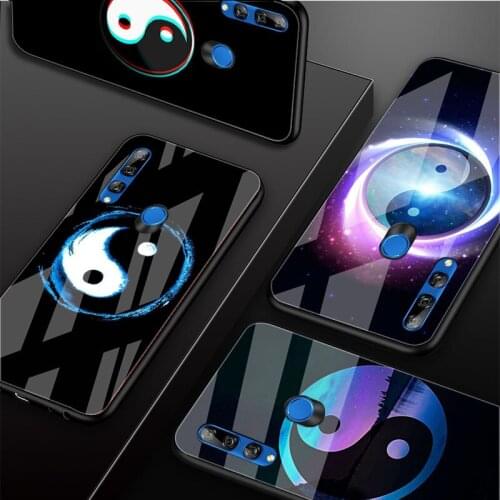 Yin Yang Chinese Mystical Tempered Glass Phone Case For Huawei honor 8X 9 10i 20i 20Lite 20Pro 30 Pro Cover Shell
