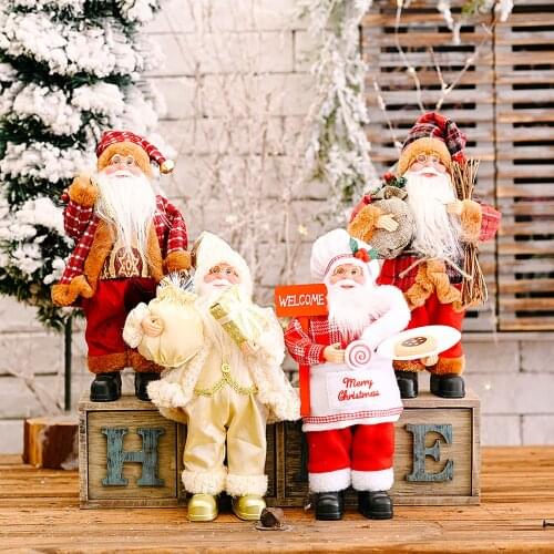 Delux Father Christmas Doll Santa Claus Standing Figure Xmas Decoration Ornament