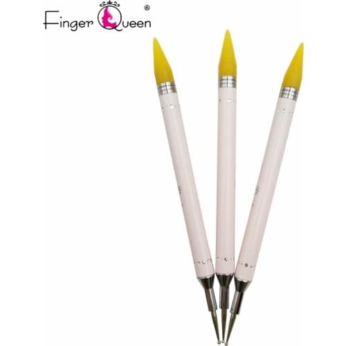 1Pcs Dual-ended Nail Pen Dotting Pen Picker Acrylic Metal Combination Art Tool Manicure Decoration Wax Pencil Crystal Beads
