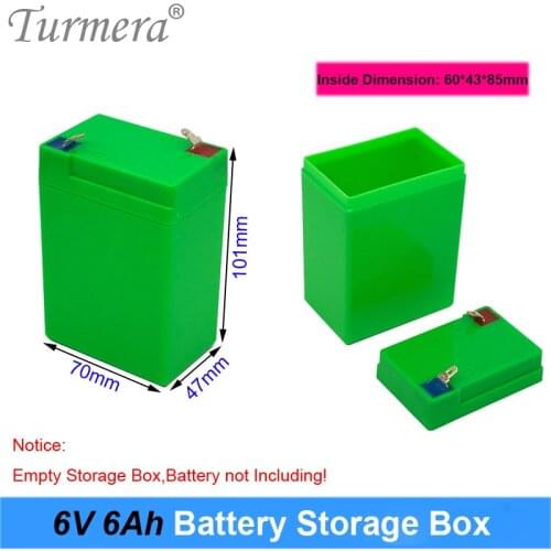 Turmera 6V 6AH Battery Storage Box Shell for Lifepo4 Battery Use Children Electric Car or Motorcycle Electronic Emergency Light