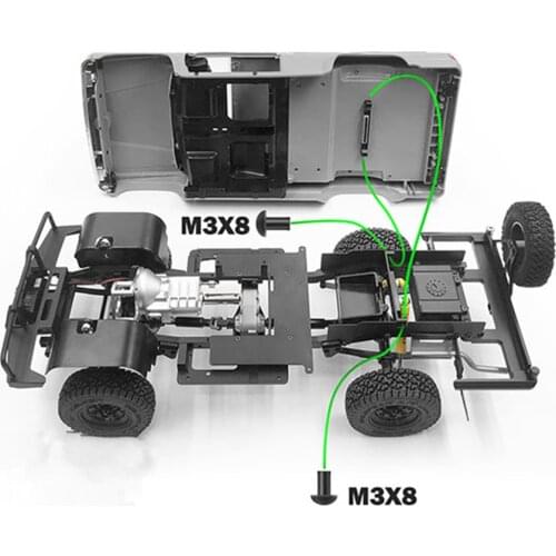 Aluminum Alloy Body Shell Rear Mount For 1/10 Rc Crawler Toy Cars 4WD TOYOTA 4RUNNER Body Match TF2 Chassis