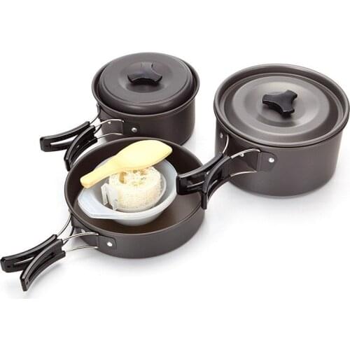 Camping Cookware Set Aluminum Alloy Picnic Jug Folding Pans Ultralight Barbecues 2-3 People Outdoor Portable Pot