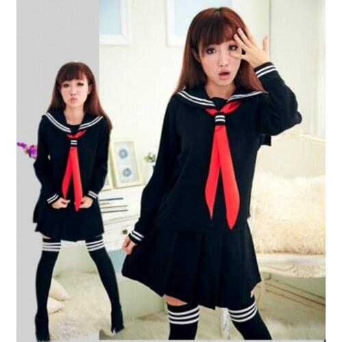 New modelsJK Japanese School sailor uniform fashion school class navy sailor school uniforms for girls suit / Set