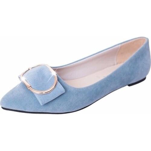 New Spring And Autumn Ladies Flat Shoes Fashion Workplace Style High Quality Metal Decoration Wild Elegant Womens Shoes B24-02