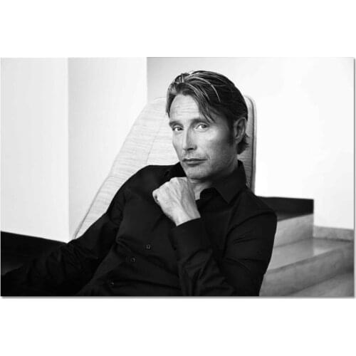 New Arrival Custom Mads Mikkelsen Poster Home Decoration Fashion Silk Fabric Wall Poster Customize Poster 30X45cm27X40cm