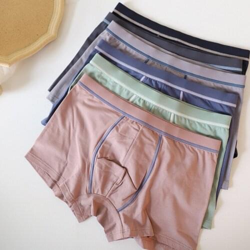 New quality summer Soft Cotton Boxers Men Underwear Adult Plus Size Fashion Japanese casual pure color men Underwear N2050