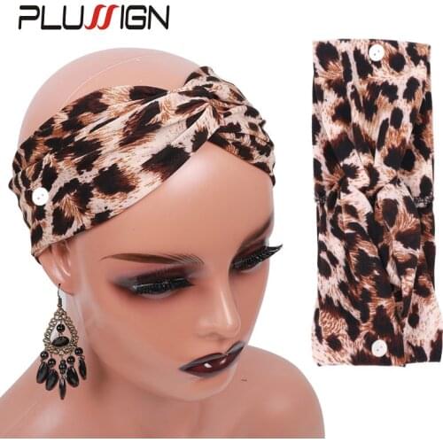 Plussign 1pcs/lot Fashion Cotton Bandana Headbands Flower Printed Hairbands With Buttons For Mask Flower Headband For Wigs