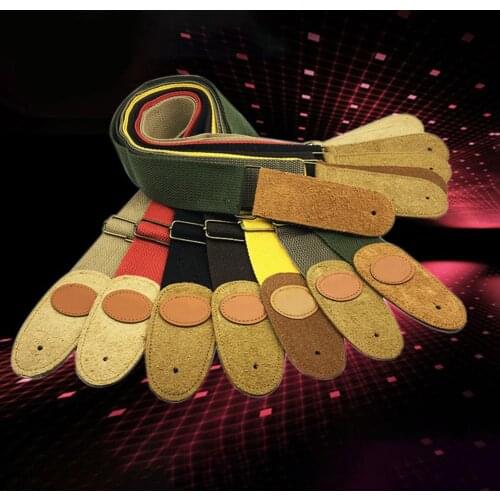 Adjustable Guitar Shoulder Strap Belt Woven Cotton Guitar Strap With Leather Ends For Electric Guitar Electric Bass Rhythm Guita