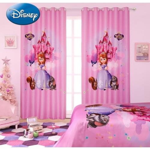 Disney Cartoon Pink Curtains Disney Sofia Princess Wind Girl Childrens Room Theme Room Bedroom Shade