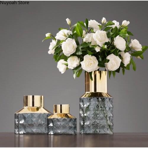 Glass Lipstick Vase Decoration Modern Simple Dried Flower Flower Arrangement Accessories Coffee Table Floral Decoration Vase