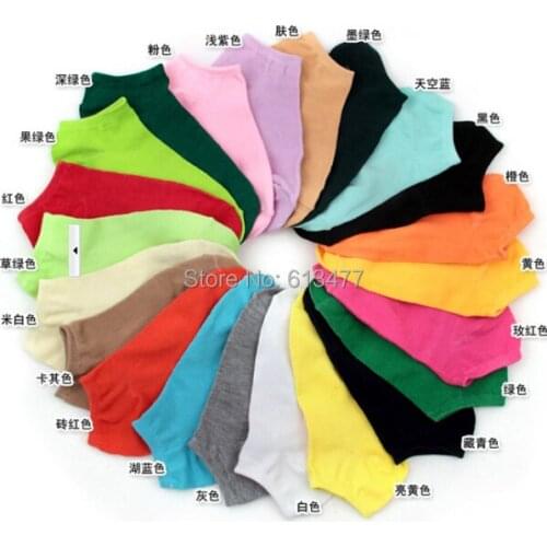 Warm comfortable cotton girl womens socks ankle low female invisible color girl boy hosiery 1pair=2pcs WS21