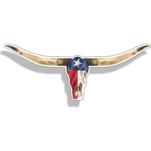Texas Longhorn Lone Star Flag Car Sticker Personalized Decal Laptop Motorcycle Auto Accessories Decoration PVC,13cm*5cm