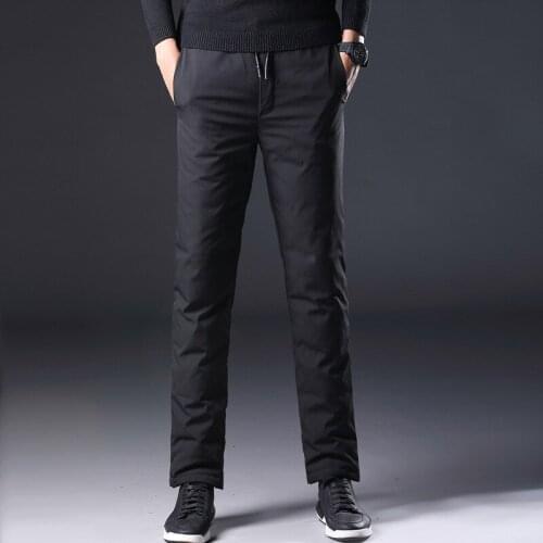 Outdoor Down Hiking Pants Winter Mens Down Sports Pants Lightweight Duck Down Cold And Windproof Fishing Skiing Trekking Pant