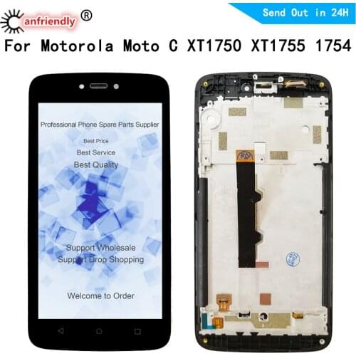 LCD ForMotorola for Moto C XT1750 XT1755 XT1754 Lcd Screen Display+Touch Glass Digitizer with frame Assembly for MotoC lcd