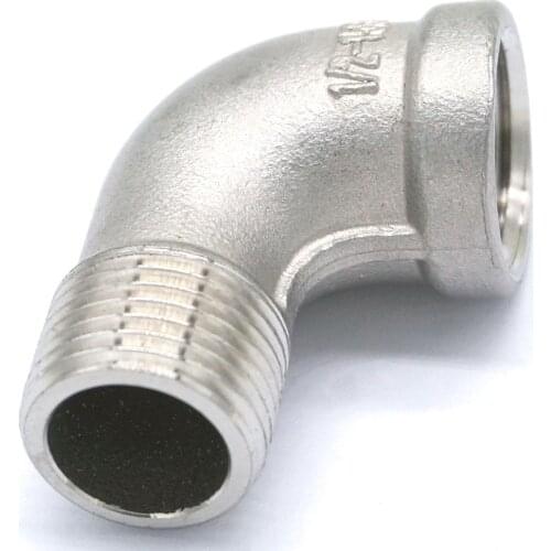 1/2" BSPP Female to BSPT Male Thread 304 Stainless Steel 90 Degree Elbow Connector Pipe Fitting water oil air 230 PSI