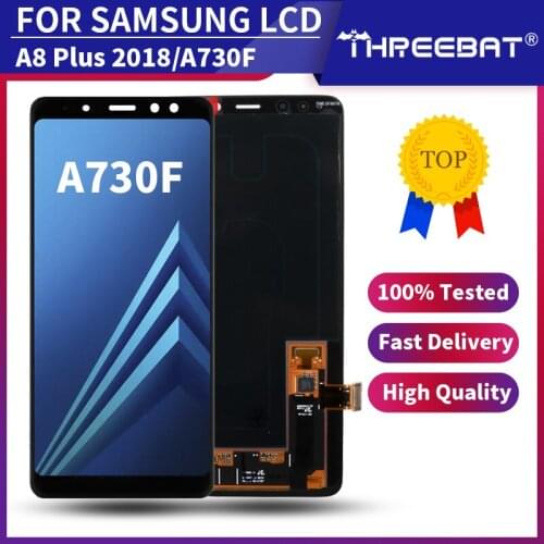 100% NEW SUPER AMOLED Display LCD For SAMSUNG Galaxy A8+ A8 Plus 2018 A730 A730F LCD Display Touch Screen Digitizer Replacement