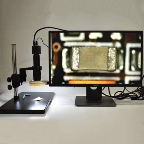 2.0MP 1080P HDMI Industrial Digital HD Microscope Camera+10X-300X Adjustable Magnification 25mm Zoom C-mount Lens+LED+Holder