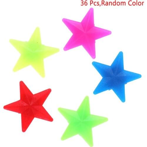 36Pcs/set Mixed Colorful Luminous Star Bike Bicycle Wheel Spoke Beads Plastic Clip Spoke Bead Bicycle Beads Wire Beads Decor