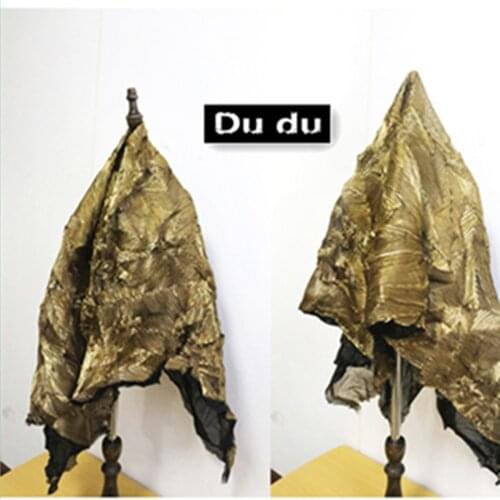 50*145cm Crushed texture Clothing Fabric Double color hot stamping Irregular Fold Original design Fabric DIY