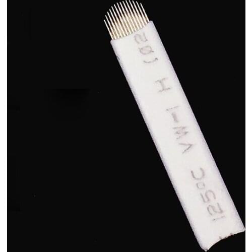 500pcs/Box 0.20mm Lamina Tebori Microblading 12 14 16 18 21U Shape Tattoo Needles Permanent Makeup Eyebrow Blades Needles