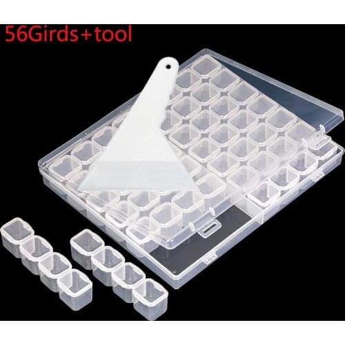 56 Girds 5D DIY Diamond Painting Tools Storage Box Rhinestone Container Box Diamond Painting Accessories Organizer Case