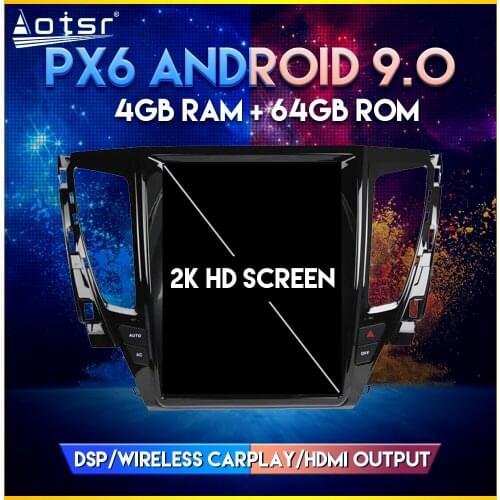 GPS Radio For Mitsubishi Pajero Sport / L200 2017+ Android 9.0 Tesla style Vertical screen Car GPS Navigation Player CARPLAY