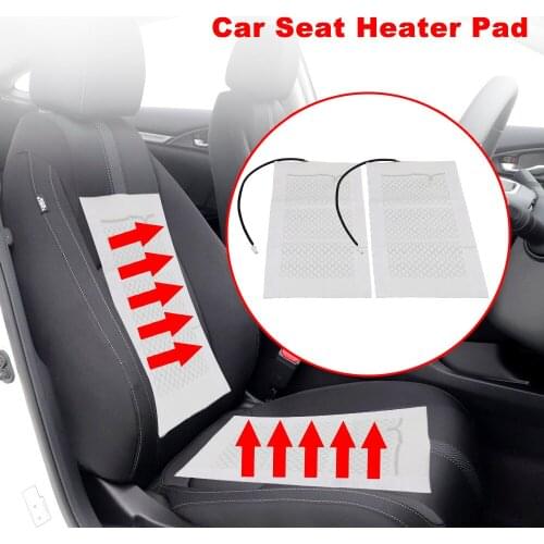 Car Styling 12V Universal Car Heated Seat Covers Pad Winter Warmer Safe Heater Mat 2Pcs Carbon Fiber Auto Seat Heating Pad