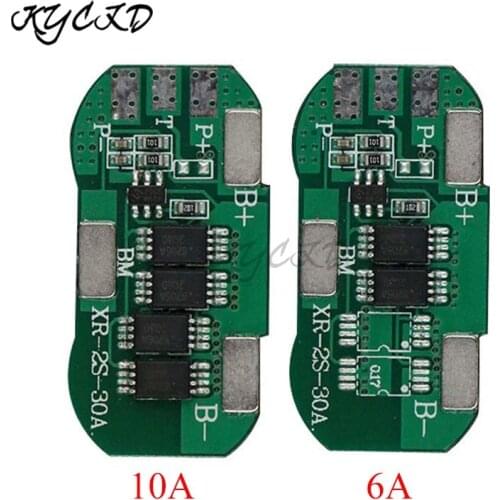 BMS 2S 7.4V 6A/10A Li-ion 18650 Battery Charge Protection Board PCM PCB 15A/30A Peak For Power Bank Cell Charging