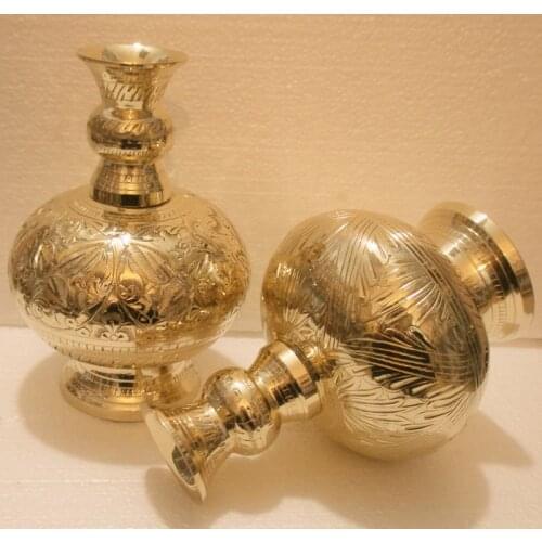 India modern fashion decoration art crafts vase classical antique gold copper vase