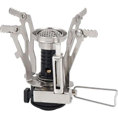 Outdoor Camping Stove Head Picnic 3000W Folding Mini Pocket Furnace Split Burner with Gas Conversion Adapter Pot Pan Tank