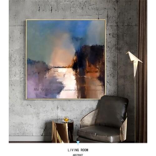 Decorative art handmade oil painting on canvas abstract landscape wall picture painting living room cuadros decoracion abstracta