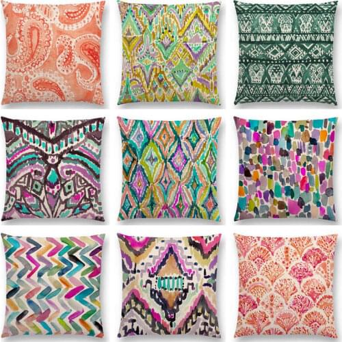 Beautiful Color Party Candy Chevron Waves Coral Camo Stripe Paisley Geometry Pattern Moroccan Colorful Cushion Cover Pillow Case