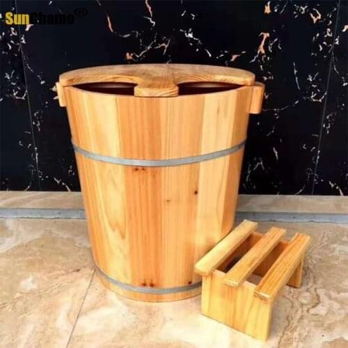 New Fashion Cunninghamia Lanceolata Bath Tub Cover Foot Bath Tub Thicker Foot Bath Tub Massage Foot Soaking Wood Home Furniture