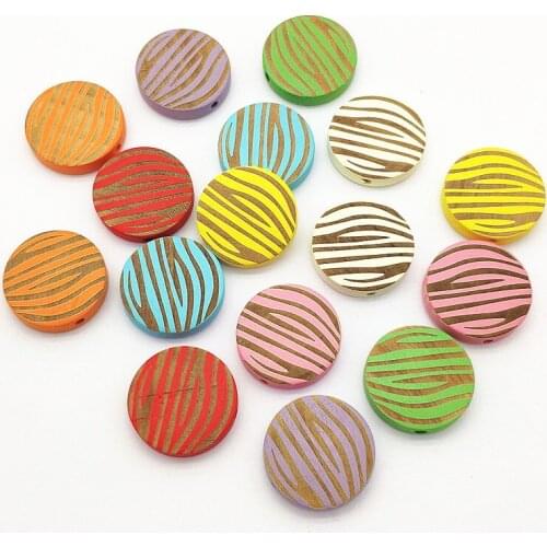 New arrival! 20mm 200pcs Natural Wood Print Pattern Coin shape Beads for Handmade Jewelry Necklace Bracelet Earring DIY Parts