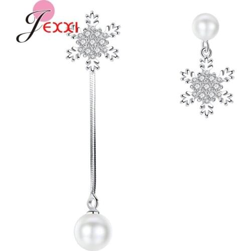 New Korean Fashion Trend Genuine 925 Sterling Silver Bridal Earrings Novel Shape Snowflake Drop Earring $ Long Tassel Earring