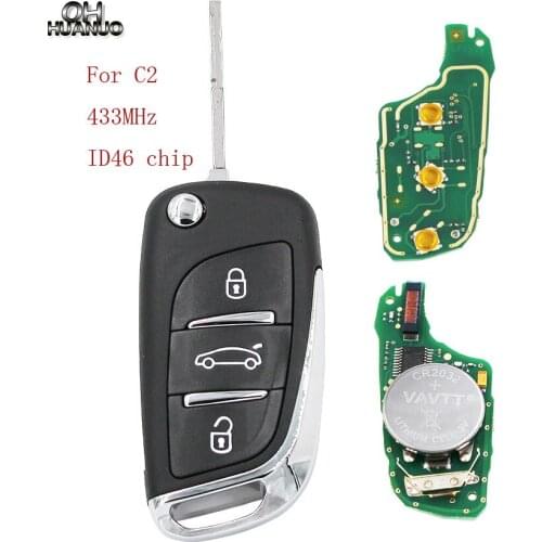 NEW DS Style 3 buttons Folding flip key for Citroen C2 REMOTE KEY FOB 433MHz with ID46 CHIP